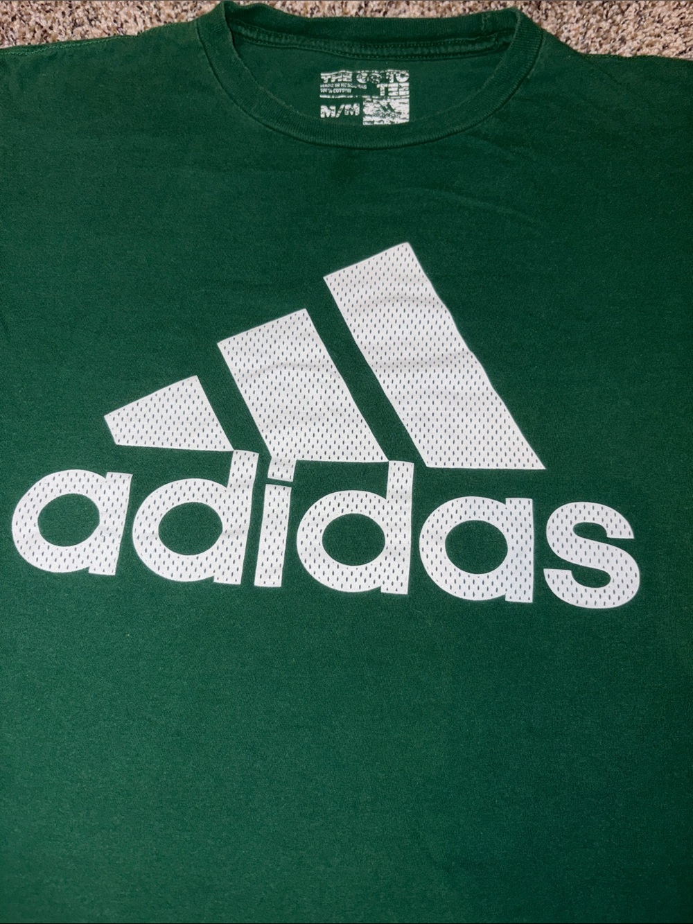 adidas Women’s Dark Green Tee with White Logo - Picture 3 of 6